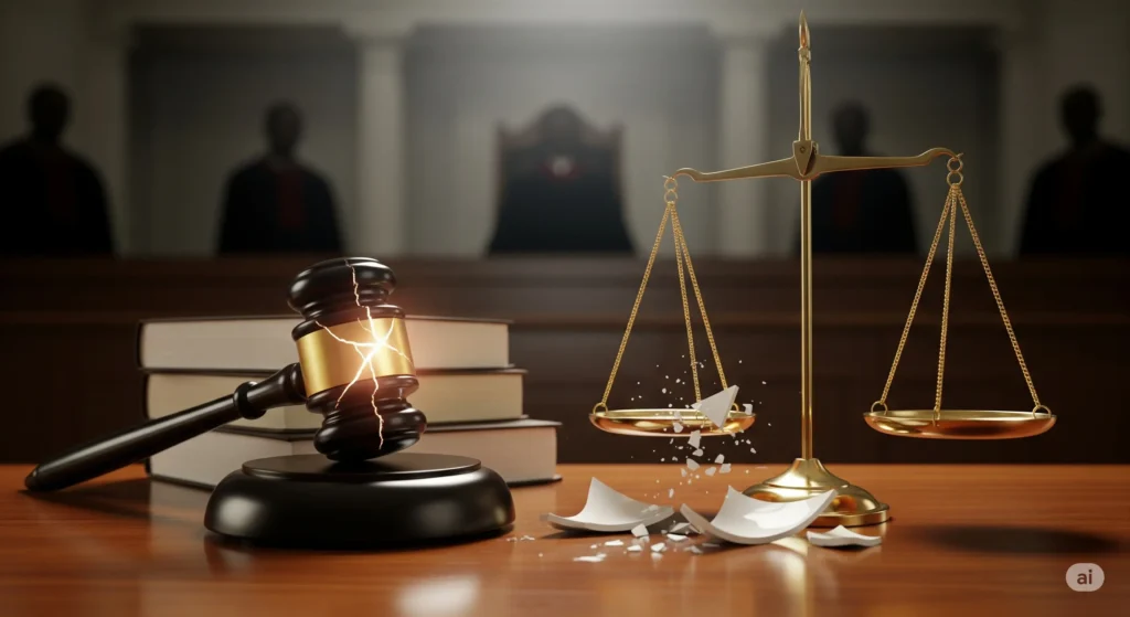 Tribunal de justicia ilustrando error judicial y responsabilidad estatal